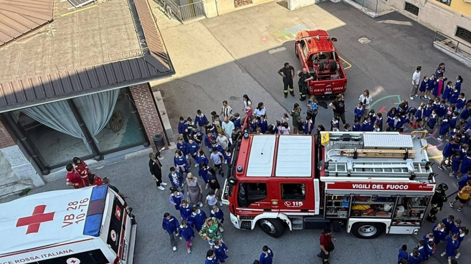Prova di evacuazione alla scuola Don Milani di Domodossola