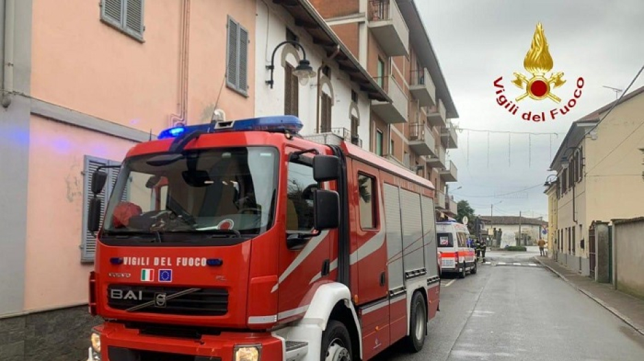 Materasso incendiato a Gaglianico